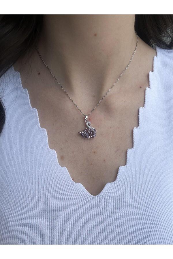 Atelier Emine Mor Zirkon Kuğu Kolye - Image 1