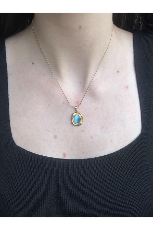 Atelier Emine Firuze Taş Detaylı Gold Kolye - Image 1