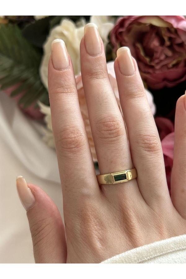 Atelier Emine Yeşil Taşlı Retro Yüzük - Image 1