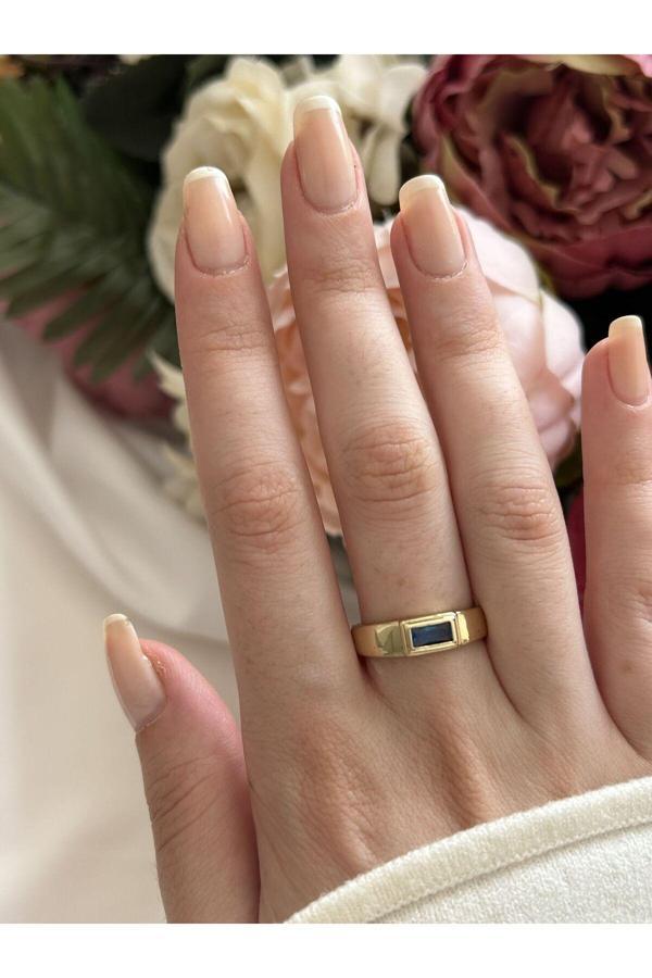 Atelier Emine Mavi Taşlı Retro Yüzük - Image 1