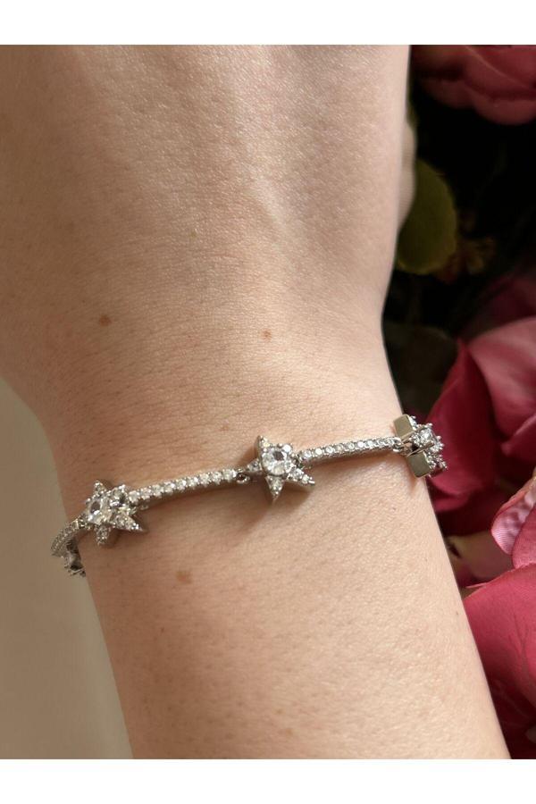 Atelier Emine Zirkon Taşlı Gümüş Renk Gökyüzü Yıldız Bileklik - Image 1
