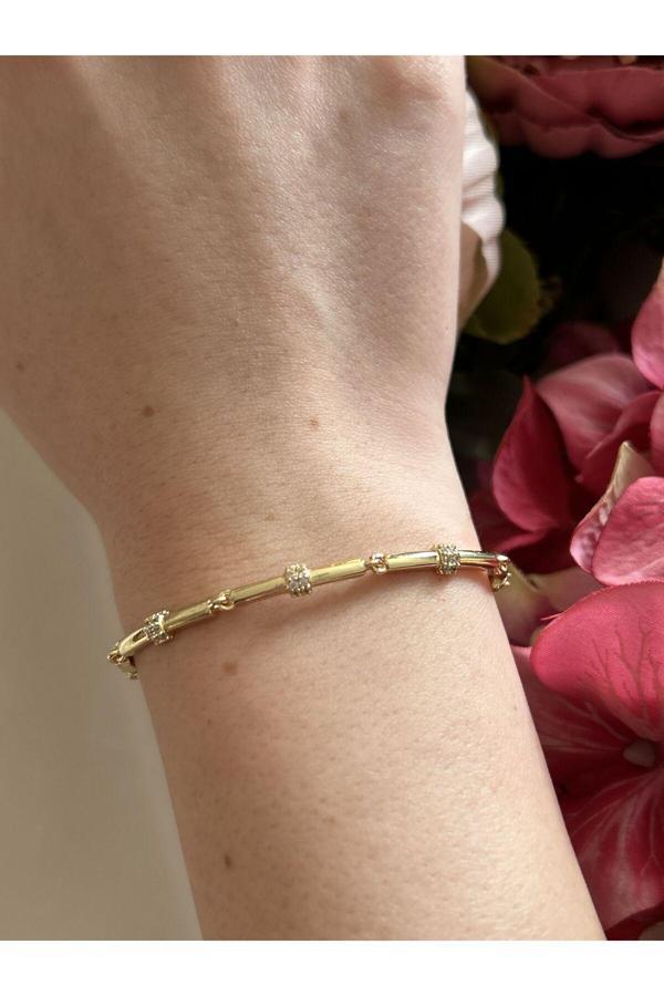 Atelier Emine Taş Detay Gold Bakla Bileklik - Image 1