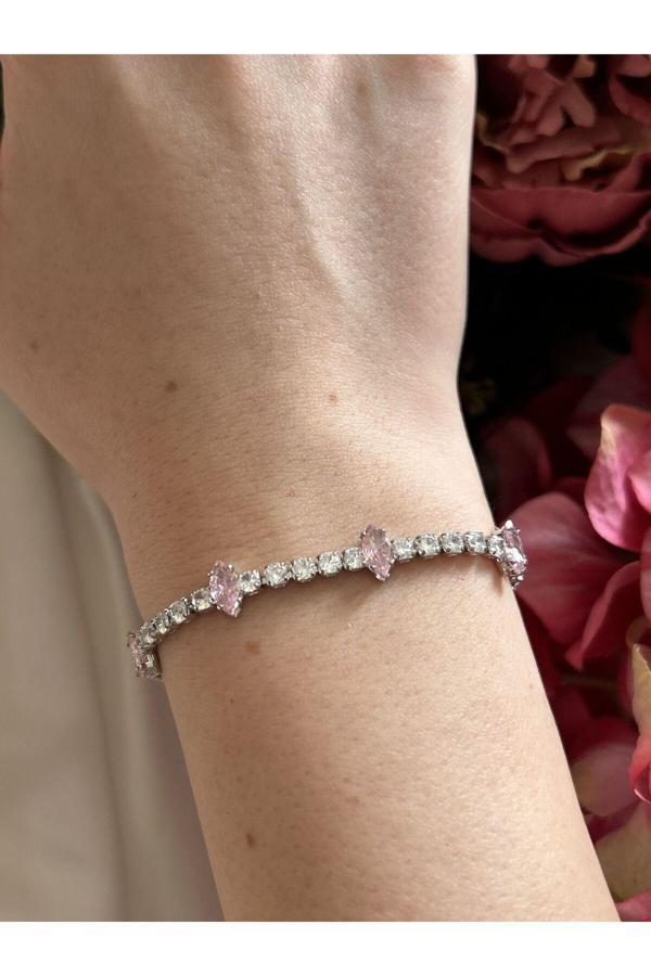 Atelier Emine Pembe Zirkon Taş Bileklik - Image 1