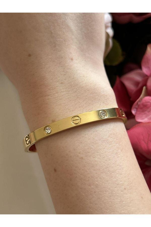 Atelier Emine Gold Taşlı Kelepçe Bileklik - Image 1