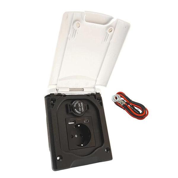 Babarvy Multi Plus 220V, USB, Type-c, Çakmaklık Çıkışı Priz Kapağı - Image 1