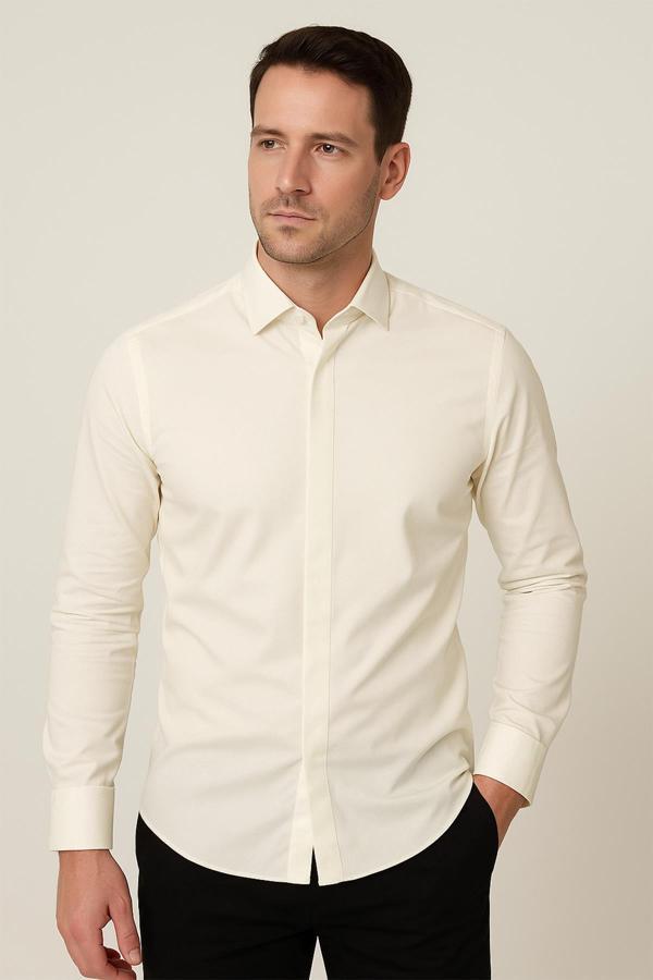 Uzun Kol Slim Fit Damatlık Gömlek - Image 1