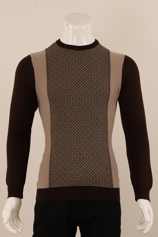 Slim Fit Yünlü Desenli Spor Triko - Image 1