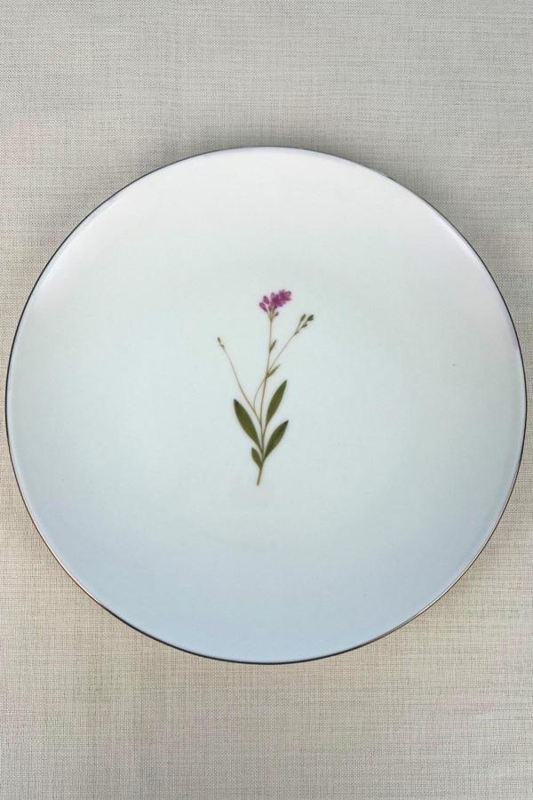 Tabak Evi Porselen Natura Çuha Altın Yaldız Servis Tabağı 24,50cm Tekli - Image 1