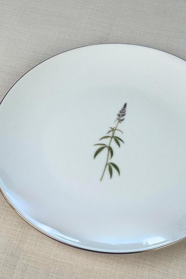 Tabak Evi Porselen Natura Salkım Altın Yaldız Servis Tabağı 24,50cm Tekli - Image 1