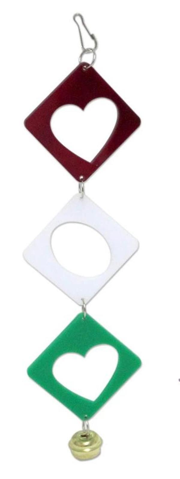 Kareli Oval Çanlı Kuş Oyuncağı 20 cm Zilli - Image 1