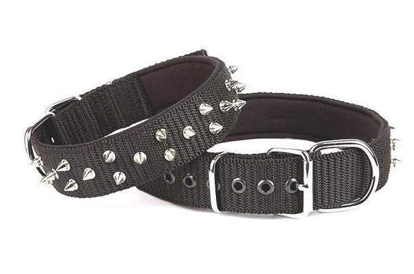 Doggie Konfor El Yapımı Çivili Köpek Boyun Tasması 4x52-60cm Siyah - Image 1