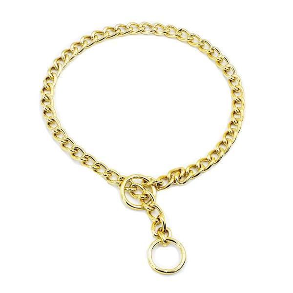 Doggie Eğitim Serisi Zincirli Köpek Boyun Tasması 3,5x55 cm - Gold - Image 1