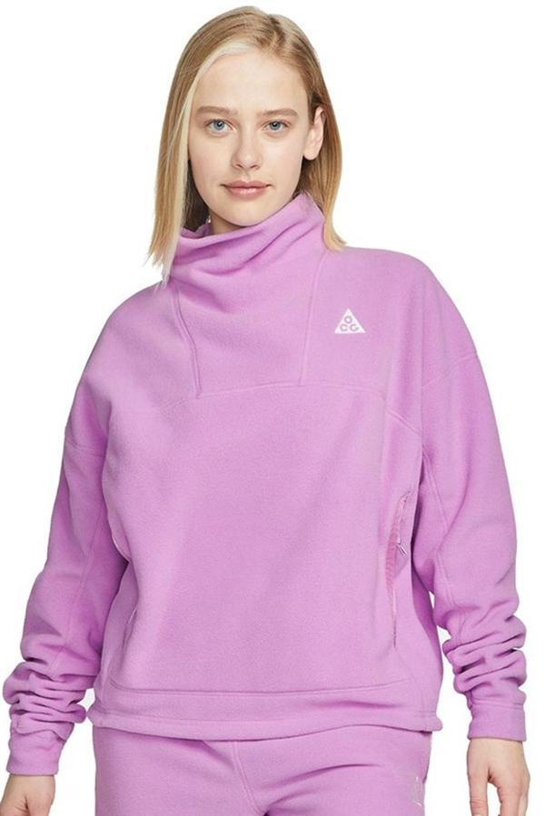 Nike ACG 'Wolf Tree' Loose Fit Women's LS Top Kadın Bol Kesim Polar Sweatshirt Mor - Image 1