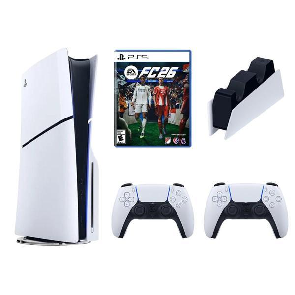 Playstation 5 Slim Standart  1 TB+ 2. Beyaz Dualsense + Şarj + PS5 FC26 CD (İthalatçı Garantili)  - Image 1