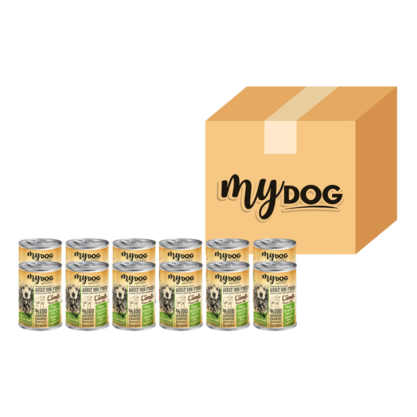 MyDog Original Kuzu Parça Etli Yetişkin Köpek Konservesi 12'Li (400gr) - Image 1