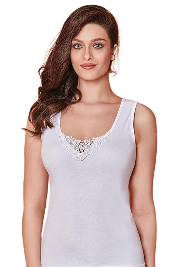 Kadın Ribana GüpürLü Geniş Askılı 3 Lü Atlet Berrak-2018 - Image 1