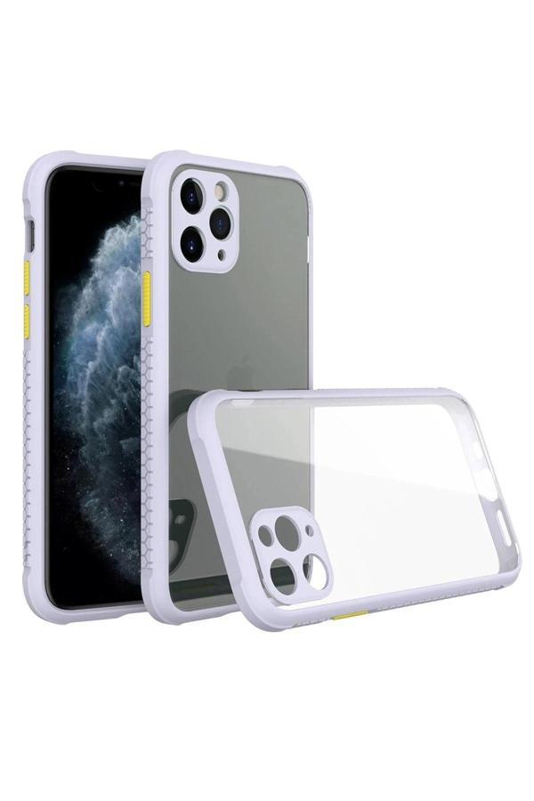 iPhone 11 Pro Max Kılıf Miami Şeffaf Silikon - Lila - Image 1