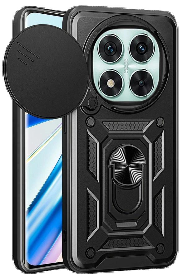 Xiaomi Redmi Note 14 Pro 5G Kılıf Pars Lens Yüzüklü Silikon - Siyah - Image 1