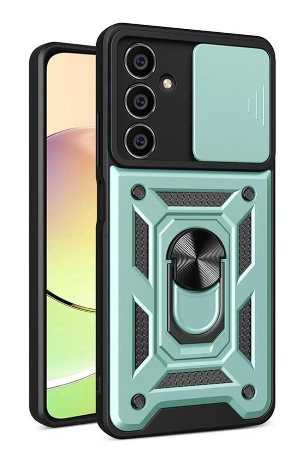 Samsung Galaxy A35 5G Kılıf Pars Lens Yüzüklü Silikon - Yeşil - Image 1