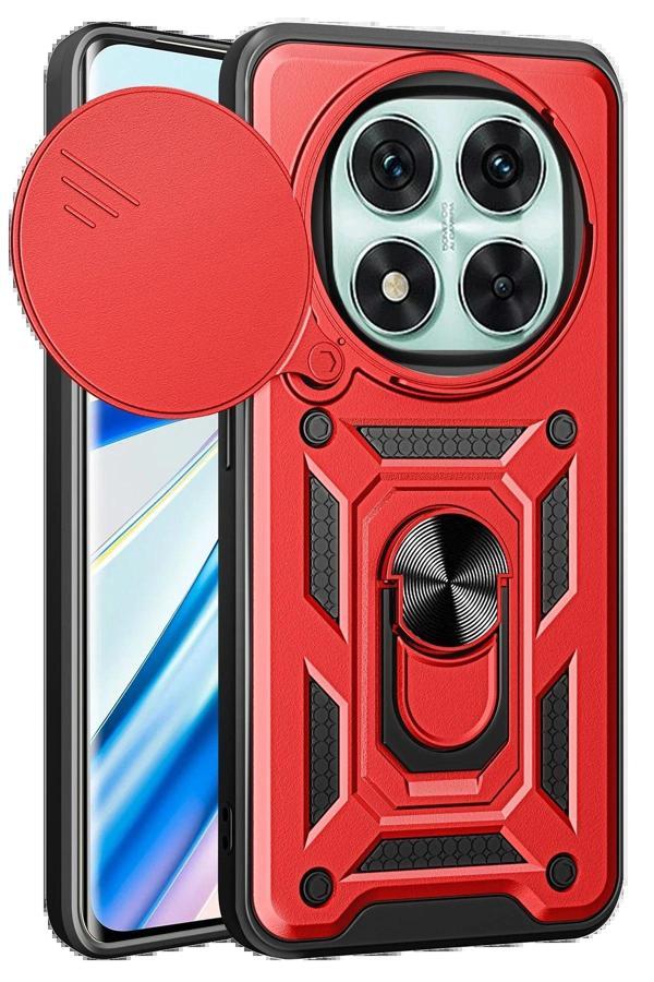 Xiaomi Redmi Note 14 Pro 5G Kılıf Pars Lens Yüzüklü Silikon - Kırmızı - Image 1