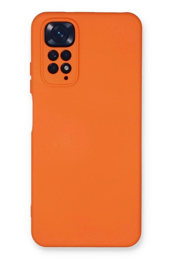 Xiaomi Redmi Note 11 Kılıf Nano içi Kadife Silikon - Turuncu - Image 1