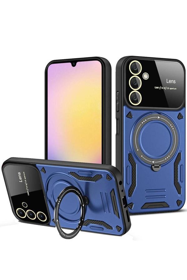 Samsung Galaxy A54 5G Kılıf Joy Lens Standlı Kapak - Lacivert - Image 1