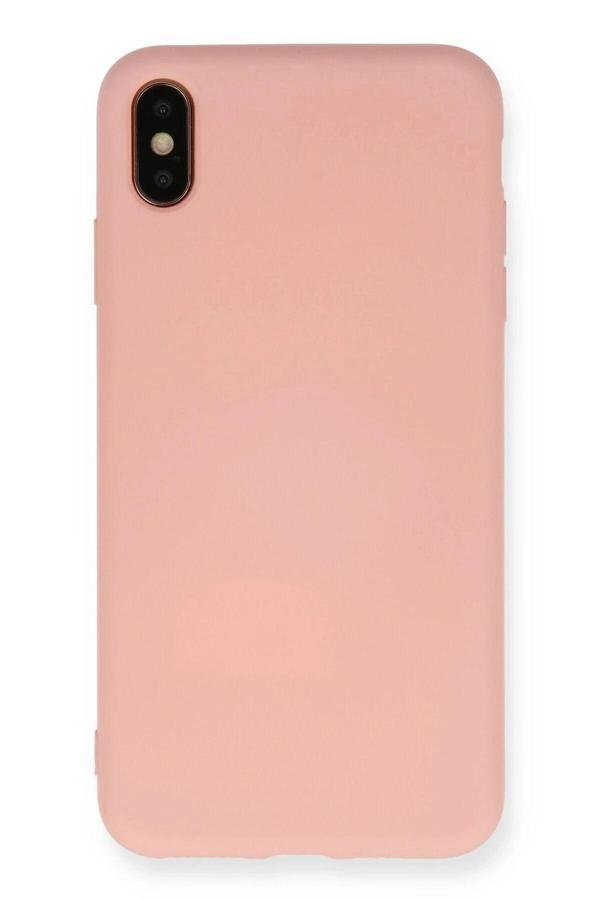iPhone X Kılıf Nano içi Kadife Silikon - Pudra - Image 1