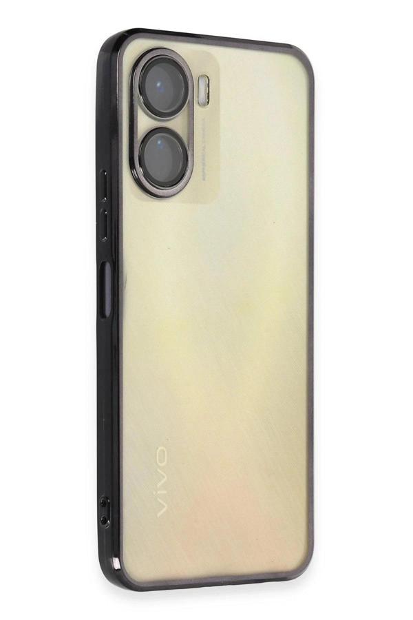Vivo Y16 Kılıf Lensli Silikon - Siyah - Image 1