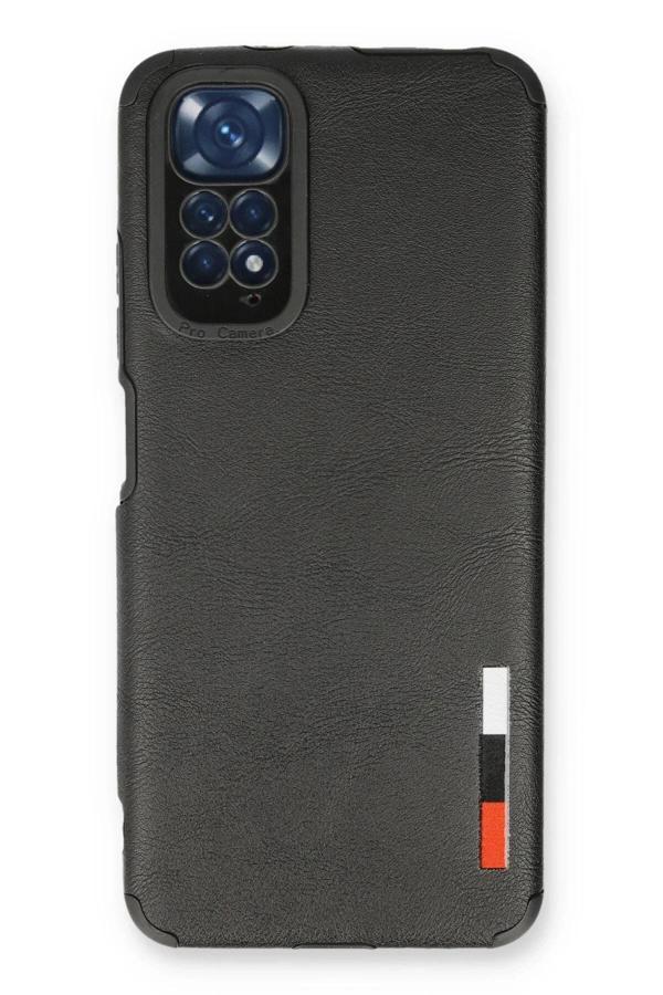 Xiaomi Redmi Note 11 Kılıf Loop Deri Silikon - Siyah - Image 1