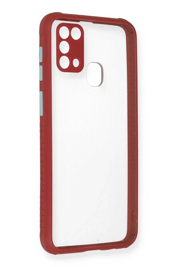 Samsung Galaxy M31 Kılıf Miami Şeffaf Silikon - Fuşya - Image 1