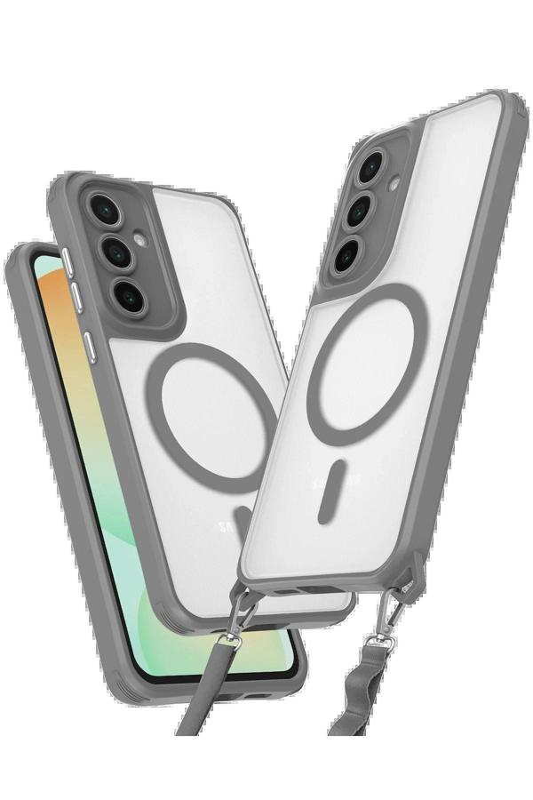 Samsung Galaxy S24 FE Kılıf Enka Magsafe Silikon Kılıf - Titan Gri - Image 1