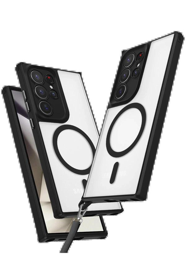 Samsung Galaxy S25 Ultra Kılıf Enka Magsafe Silikon Kılıf - Siyah - Image 1