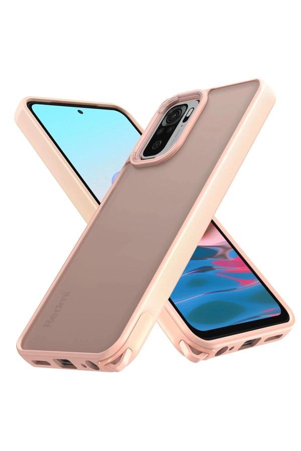 Xiaomi Redmi Note 10 Pro Kılıf Elegant Kapak - Pudra - Image 1