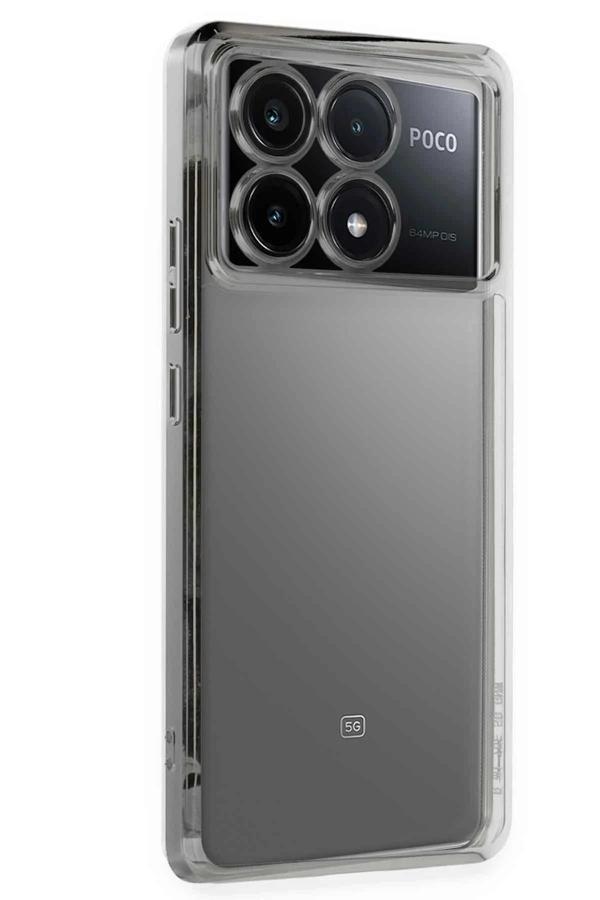 Xiaomi Poco X6 Pro Kılıf Lensli Silikon - Gümüş - Image 1