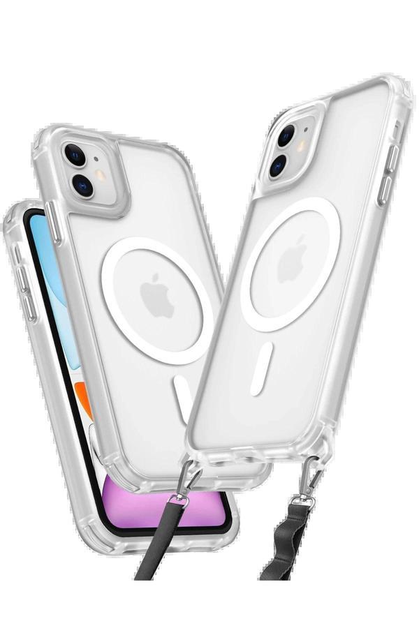 iPhone 12 Kılıf Enka Magsafe Silikon Kılıf - Şeffaf - Image 1