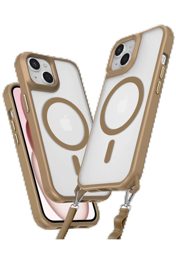 iPhone 15 Plus Kılıf Enka Magsafe Silikon Kılıf - Desert - Image 1