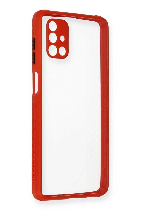 Samsung Galaxy M51 Kılıf Miami Şeffaf Silikon - Kırmızı - Image 1