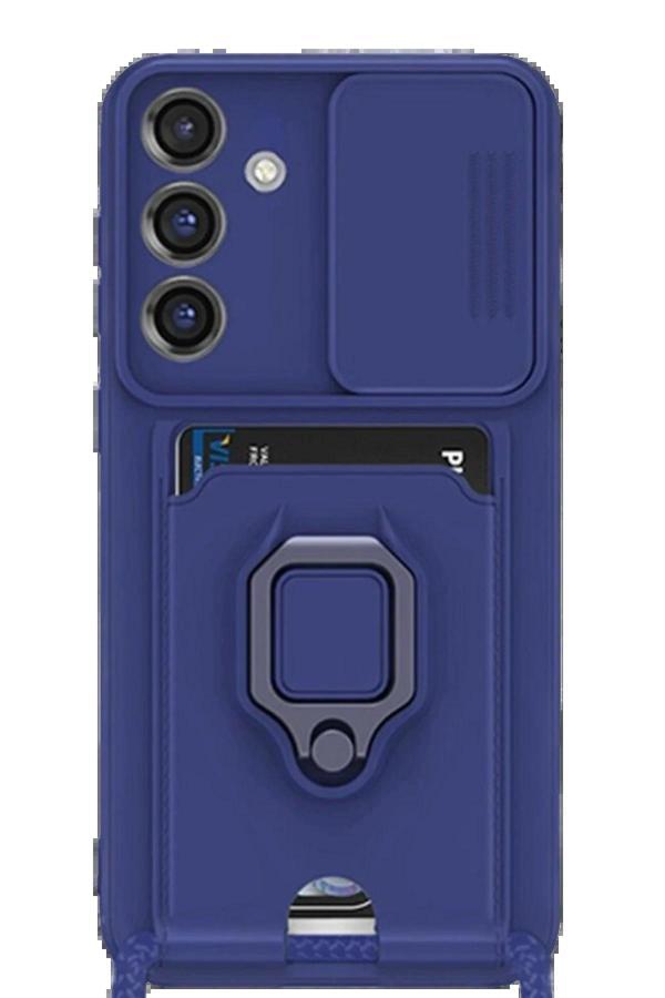 Samsung Galaxy S25 Plus Kılıf Zuma Kartvizitli Yüzüklü Silikon - Lacivert - Image 1
