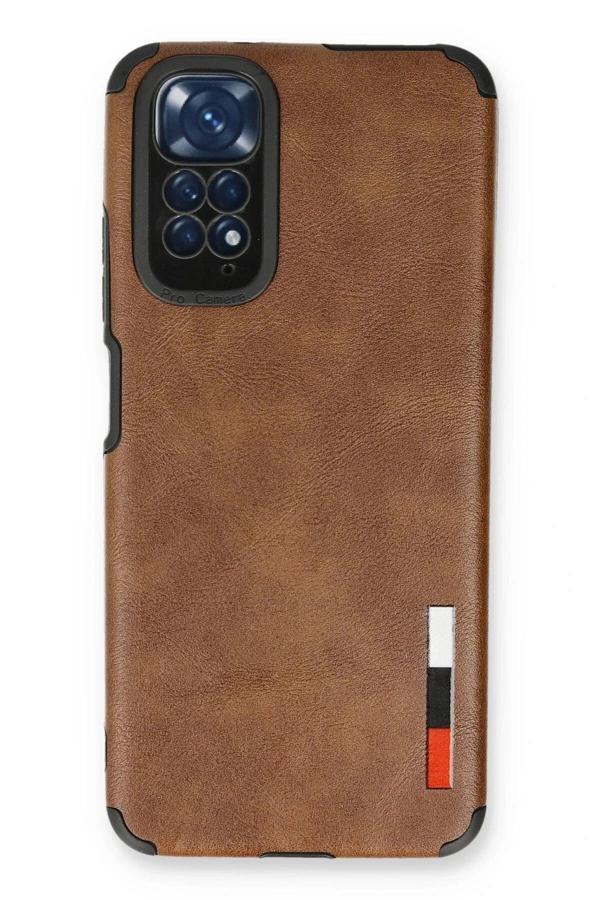 Xiaomi Redmi Note 11 Kılıf Loop Deri Silikon - Kahverengi - Image 1