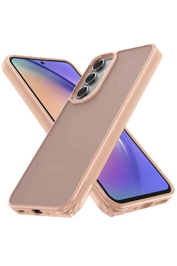 Samsung Galaxy A34 5G Kılıf Elegant Kapak - Pudra - Image 1