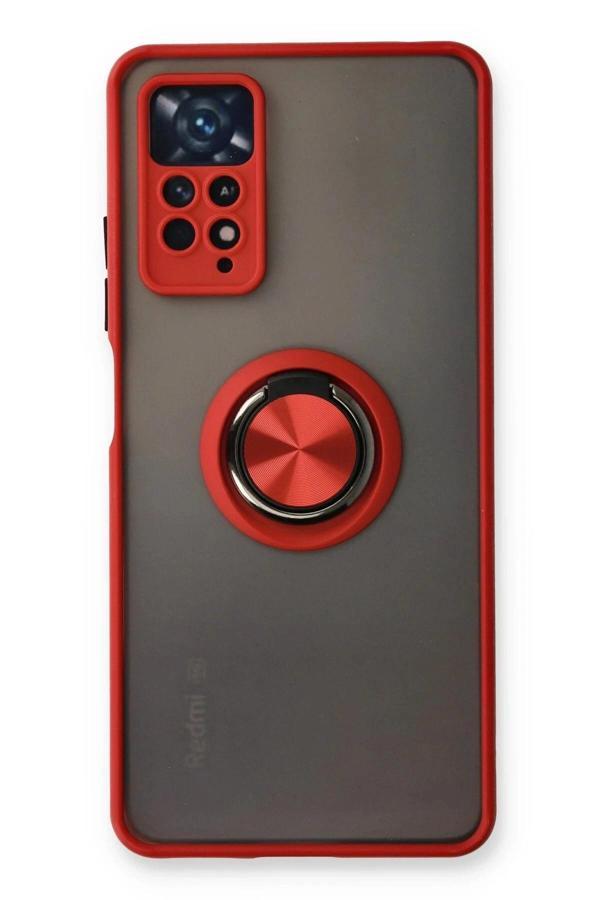 Xiaomi Redmi Note 11 Pro Kılıf Montreal Yüzüklü Silikon Kapak - Kırmızı - Image 1