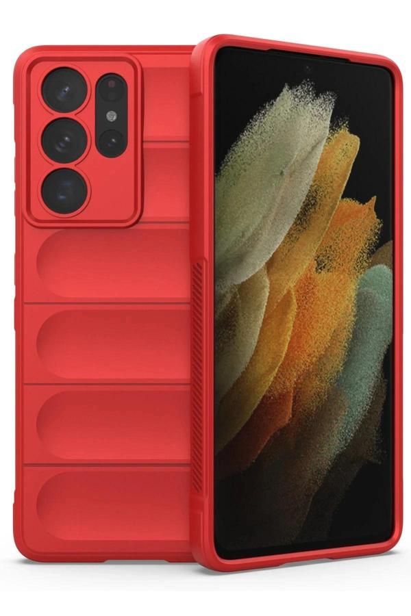 Samsung Galaxy S21 Ultra Kılıf Optimum Silikon - Kırmızı - Image 1