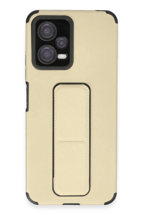 Xiaomi Poco X5 5G Kılıf Mega Standlı Silikon - Gold - Image 1