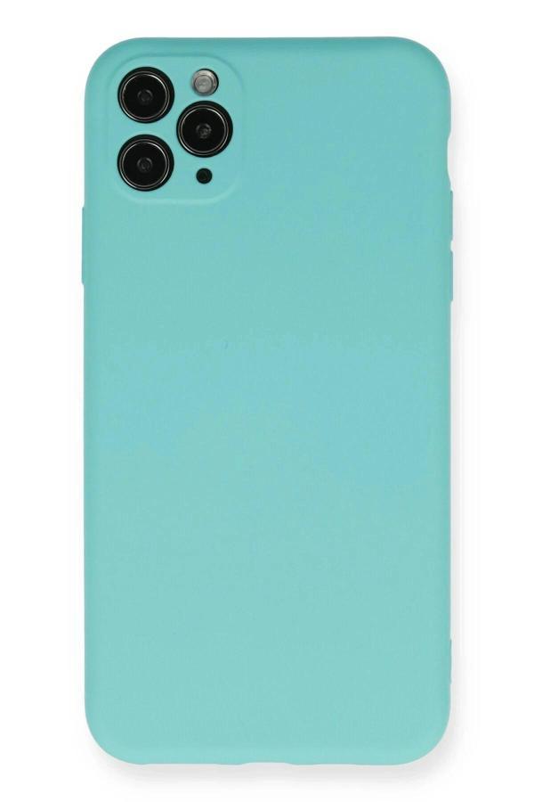 iPhone 11 Pro Max Kılıf Nano içi Kadife Silikon - Turkuaz - Image 1