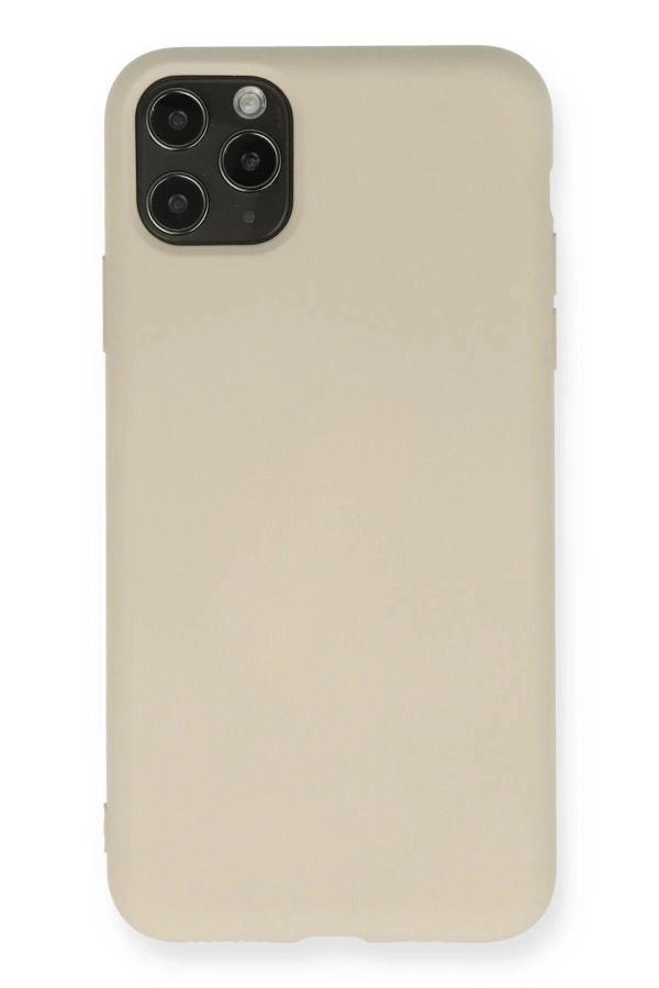 iPhone 11 Pro Max Kılıf Nano içi Kadife Silikon - Bej - Image 1