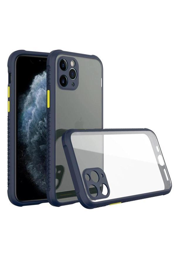 iPhone 11 Pro Kılıf Miami Şeffaf Silikon - Lacivert - Image 1