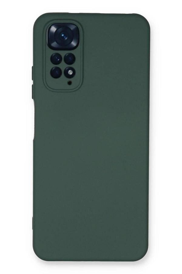 Xiaomi Redmi Note 11 Kılıf Nano içi Kadife Silikon - Koyu Yeşil - Image 1
