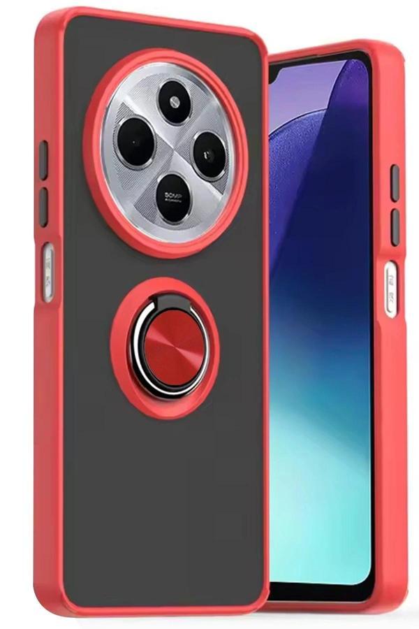 Xiaomi Redmi 14C Kılıf Montreal Yüzüklü Silikon Kapak - Kırmızı - Image 1