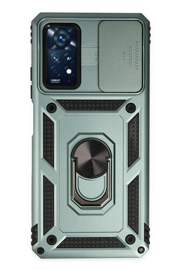 Xiaomi Redmi Note 11 Pro Kılıf Pars Lens Yüzüklü Silikon - Yeşil - Image 1