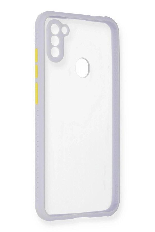 Samsung Galaxy A11 Kılıf Miami Şeffaf Silikon - Lila - Image 1